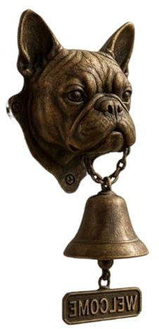 QUXVUIS Retro Tier Französisch Haustier Hund Türklingel Charmante Eingang Handgemachte Ren Material Langlebig Hundeliebhaber Hause Dekoration, Französische Bulldogge