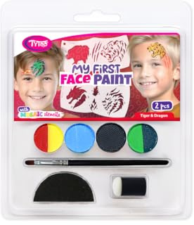TyToo My First Facepaint Kinderschminke Set mit Mosaic Schablonen (Tiger und Drache)