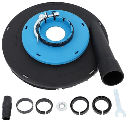 Angle Grinder Dust Cover, Blue Black ly Fit Efficient Filtration 9 Inch Angle Grinder Dust Shroud for Polishing Concrete for Dust Collection