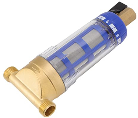 Akozon Filtre à Eau de Lavage à Contre-courant Cyclonique G1/2 Pouces, Système de Pression, Filtre de Sédimentation en Cuivre pour Toute la Maison, pour Appareils électroménagers