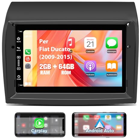 AWESAFE 7 Pollici Android 13 Autoradio per Fiat Ducato (2009-2015) Car Radio con CarPlay Android Auto GPS BT WIFI FM RDS Comandi al volante (2GB RAM + 64GB ROM)