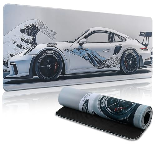 Yimomoyi Gaming musmatta 800 x 300 mm – musmatta XXL – halkfri stor musmatta – förbättrar precision och hastighet – racerbil