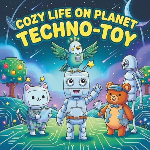 Cozy Life on Planet Techno-Toy: Cute Chibi Robots, Whimsical Gadgets, and Cozy Workshop Scenes Coloring Book for Kids and Adults (Cozy Planets Coloring Book)