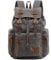 AUGUR Retro Segeltuch Rucksack, Canvas Vintage Rucksack Lederrucksack Herren Damen Laptop Daypack Schulrucksack (Large Grau)