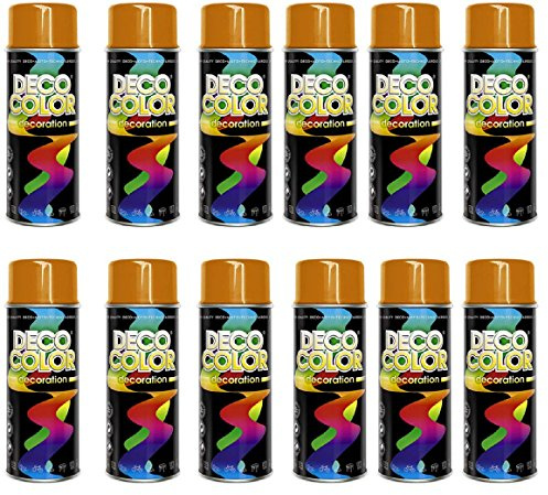12er Sparpack (1 Karton) Lackspray glänzend 400ml orange glanz RAL 2004