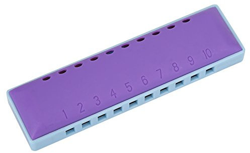 Mundharmonika für Kinder, 10 Loch Harz Mundharmonika Musikinstrument für Kinder Anfänger Rock Jazz Folk (Purpur)