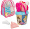 ColorBaby 48211 - Disney Princess Strandeimer mit Schaufel, Rechen, Gießkanne und Zubehör mit Rucksack, Strandrucksack für Kinder, Strandset, Rucksack mit Spielzeug