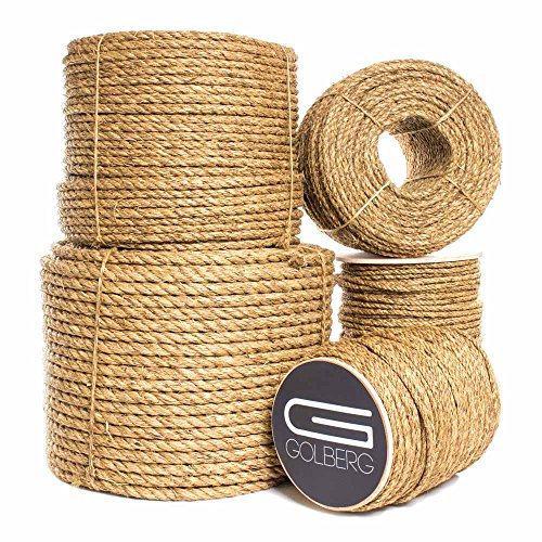 Verdrehtes Manila-Hanfseil, 2,5 cm x 15,7 m, dickes robustes Seil