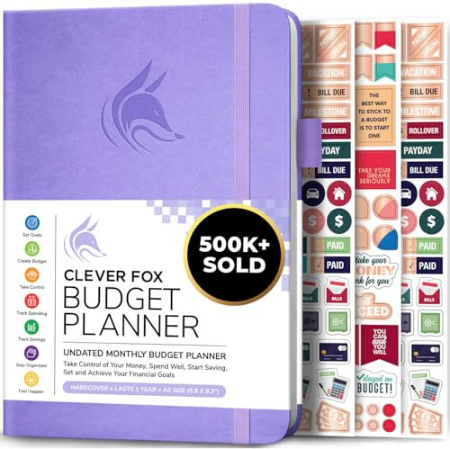 Clever Fox Budget Planer - Ausgaben Tracker Botizbuch. Monatliches Budgetierungsjournal, Finanzplaner und Rechnungsbuch zur Kontrolle Ihres Geldes, A5 - Lavendel (Englisch)