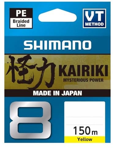 SHIMANO Kairiki 8, 150 Meter, Gelb, 0.190mm/12.0kg, 59WPLA58R34