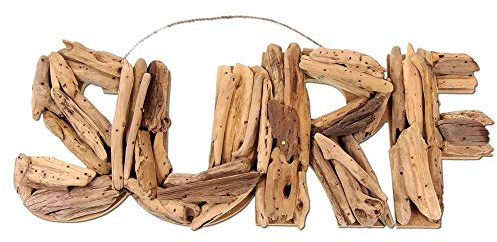 Seestern Sportswear SeesternHomedeko Treibholz Deko m. SURF Motiv Wanddeko Driftwood Surfing Schild Holzdeko /FBA_1434