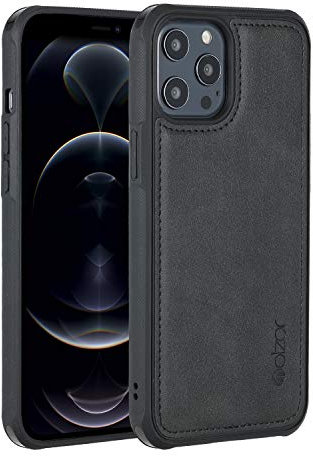 Molzar MAG Series for iPhone 12 Pro Max Case, Built-in Metal Plate for Magnetic Mount, Works with Qi-certified Chargers, Compatible with iPhone 12 Pro Max, Black