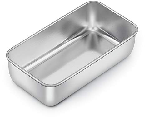 E-far Moule à pain pour la cuisson du pain, 22,9 x 12,7 cm, moule à pain en métal pour pain, pain de viande, gâteau, brownies, sain et non toxique, finition brossée et démoulage facile, passe au four