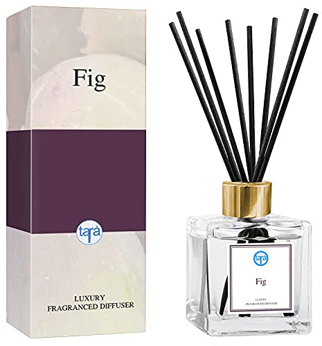 Tara Fig Reed Diffuser Set with Natural Essential Oil 120ml - Best Home Fragrance for Bedroom, Kitchen and Bathroom - Scented Reed Diffuser with 10 Fiber Sticks - Gift Set for Men and Women