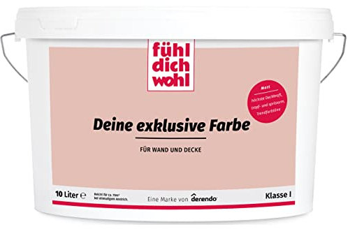 Fühl Dich Wohl Deine Farbe rot, matte Wandfarbe rot, hohe Deckkraft, verschiedene Rottöne zur Auswahl (10L, Rosenquarz)