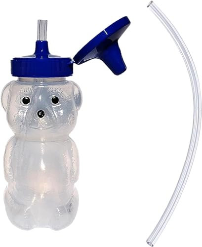 TalkTools Honey Bear Gobelet en paille qui passe au lave-vaisselle, matériau de qualité alimentaire de qualité alimentaire, gobelet à bec pour enfants de 4 mois et plus, entraîneur pour bébés, enfants
