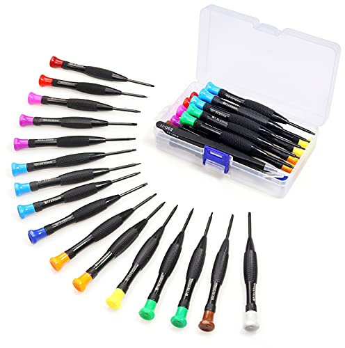 Torx Screwdriver Set, FIXITOK 18Pcs Mini Magnetic Torx Flathead Phillips Small Screwdrivers Tweezers with T2 T3 T4 T5 T6 T7 T8 T9 T10 for Xbox Mac PS4 Computer Phone Watch Jewelers