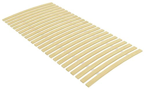 vidaXL Pappelholz Massivholz Bettlattenrost Ersatz mit 24 Latten Zusammenklappbar Rolllattenrost Rollrost Bettrost Holzlatten Latten Rost 100x200cm