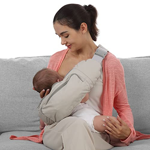 HUIMO Stillkissen Beige, Baby Krankenschwester Kissen zum Stillen, Ergonomisches Nursing Pillow für Mütter, 4-in-1-Weg tragbare Tragetasche zum Gehen Einkaufen Reisen
