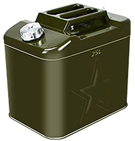 YILEFU Lata de Gasolina Bidón de Combustible - Garrafa de Gasolina y Diésel en Metal Ideal Recipientes Gasolina Engrosado Lata Gran Capacidad con Boquilla Flexible Bidón De Reserva Exterior,25L