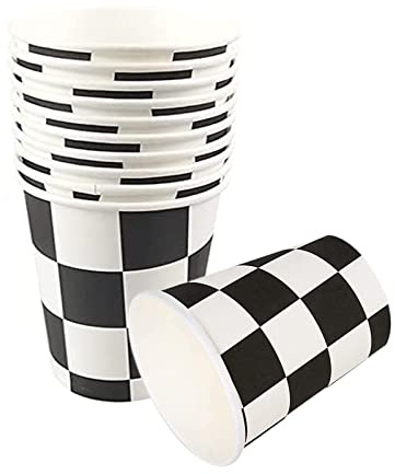 40pcs Black and White Checkered Party Paper Cups,Racing Car Party Cups Racing Car Themed Party Supplies for Boys Girls Birthday,Racing Party,Picnic,Banquet,Birthday,Themed Party Table Decoration