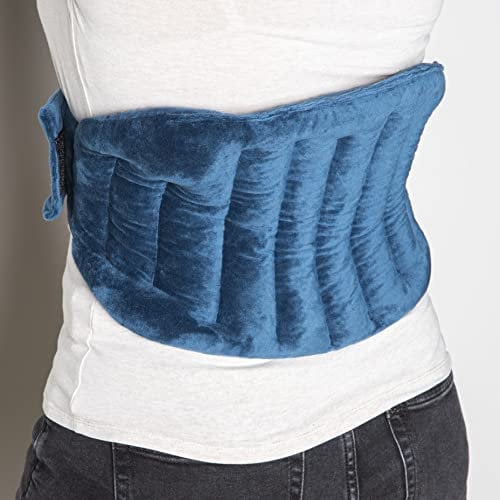Spetebo Rücken Wärmekissen in blau zum Umbinden - 120 cm - Körnerkissen für die Mikrowelle - Nieren Rücken Kissen Wärme Therapie