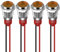 GUUZI 4pcs 10mm Voyant LED 220-230V Signal Lumineux étanche Panneau Métallique Voyant LED Montage sur Panneau Tête Plate avec Fils Coque Argentée (Jaune)