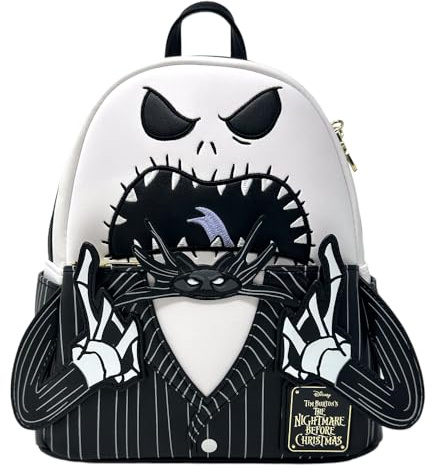 Loungefly Exclusive - Disney Nightmare Before Christmas Angry Jack Skellington Mini Backpack, Black, Mini, Mini Backpack