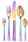 Targzier Besteck Set 6 Personen,30 Teilig Besteck Regenbogen,Regenbogen Essbesteck Set mit Messer Gabel Löffel aus Edelstahl,Hochglanzpoliert,Spülmaschinenfest
