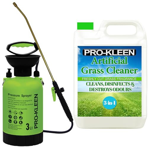 Pro-Kleen Artificial Grass Cleaner 5L With 3L Pump Pressure Sprayer - Perfect for Homes with Dogs – Cleans, Deodorises & Fragrances (Fresh Cut Grass)