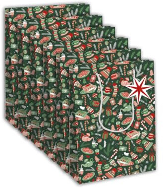 Clairefontaine X-32817-2Cpack Geschenktüten aus Kraftpapier, Weiß, 26,5 x 14 x 33 cm, 210 g, Motiv: Cosy, Geschenkverpackung, ideal für: Gesellschaftsspiele, Puzzles