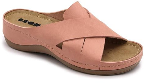 LEON 932 Sandali Zoccoli Sabot Pantofole Scarpe, Donna, Rosa, EU 39