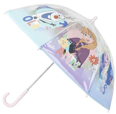 CERDÁ LIFE'S LITTLE MOMENTS Parapluie à bulles Frozen- Ouverture manuelle - Impression Elsa, Anna et Olaf - 100% POE avec armature en fibre de verre - Produit original conçu en Espagne
