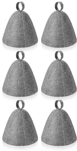 Cetfuro 6 PièCes Chapeau de Sauna Chapeau de Bain en Feutre Protection de la TêTe Bonnet de Sauna Absorbant pour Sauna Douche Bain Hammam Accessoires