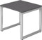 bümö höhenverstellbarer Schreibtisch R-Serie 80x80 cm in Graphit, Gestell in Silber - PC Tisch klein für's Büro manuell höhenverstellbar, Computertisch verstellbar