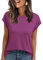 AirMood Maglietta da Donna Estiva Casual con Maniche ad Aletta, Viola, L