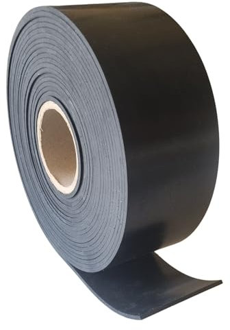 diconfa Gummistreifen BREITE 80mm (8cm) - WÄHLBAR - DICKE: 1 bis 10mm - LÄNGE: 0,05 bis 10m - Auswahl: 7000mm (700cm) lang, 2mm stark - Gummimatte Meterware schmal Gummiunterlage Gummiplatte