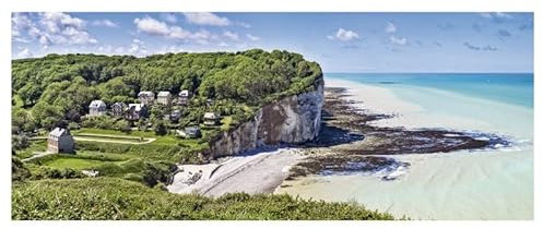 Scenolia Brise Vue imprimé Saint Pierre en Port, 500 x 200 cm (LXH), 100% occultant, Made in France Colliers de Fixation offerts