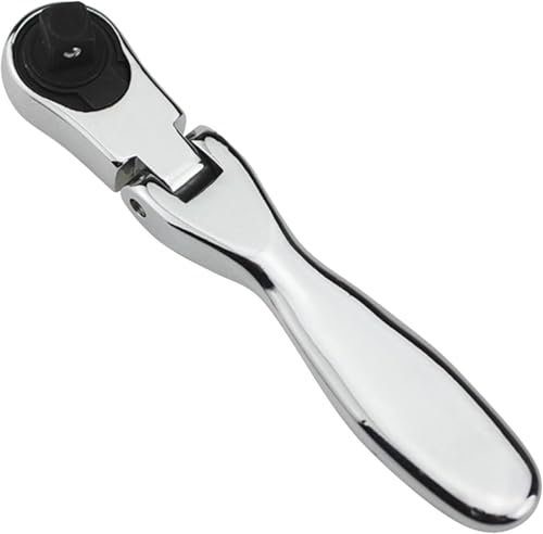 Treki Mini Clé à Cliquet avce Tête Flexible Clés à Douille Rapide 1/4 clé à cliquet Réversible 72 dents Clé à Cliquet à Douille Double 2 en 1 Cliquet Tête Flexible Outils de Réparation 6.35mm