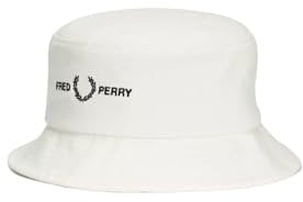 Fred Perry HW4631 Fischerhut für Herren und Damen, unisex, mit Markenlogo aus Twill, Schneeweiß, Größe L, schneeweiß, L