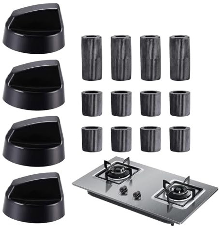 Xvilmaun Piezas de repuesto para perillas de horno, perillas de control para placas de cocina | Botones de repuesto 4 X - Accesorios para botones, botón termostático, botón de cocina para cocina