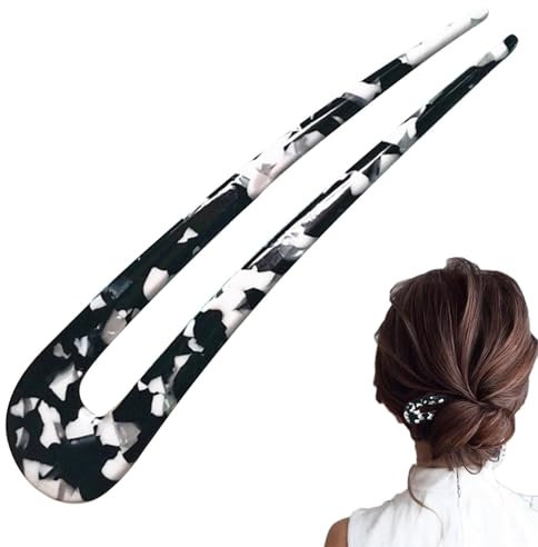 Xiwhuua Forchette per capelli francesi, forcine per capelli in acrilico, grandi forcine per capelli lunghi e spessi, da donna