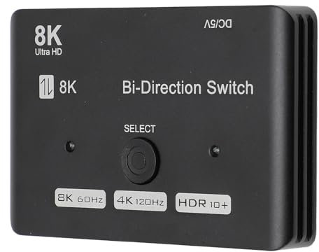 HD Bi Direction 1 In 2 Out 2 In 1 Out 8K 60Hz 4K 120Hz 48Gbps Aluminiumlegierung Bi Directional Switcher Splitter für Stick DVD Player TV