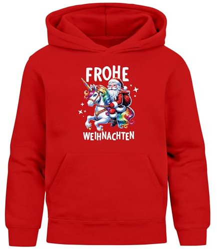 MoonWorks® Kinder Hoodie Weihnachten Pullover Weihnachtsmotive lustige Geschenk Weihnachtsoutfit Mädchen Jungen rot 152