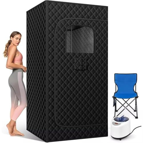 CFDZCP Portable Sauna Box ，Home Steam Sauna, Steam Room，Large Space Personal Home Sauna Tent With Steamer, Chair, Remote Control