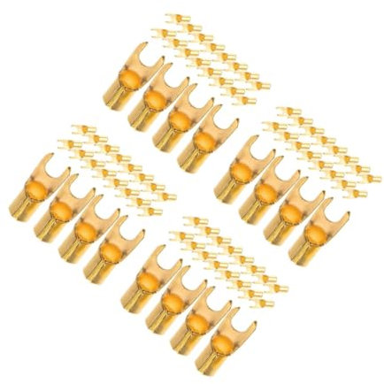 jojofuny 4sets Effortless Install U-shaped Audio Connectors Aluminum Speaker Terminals Car Terminal Block for Subwoofer Amplifier 20pcs*4