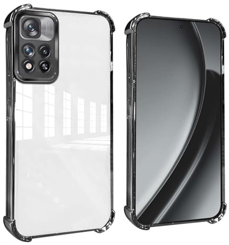 HAOYE Funda para Realme C51 / Realme Note 50 / Realme C53 - Carcasa TPU Delgada con Esquinas Reforzadas, Funda Antigolpes, Diseño Transparente, Anti-Huellas - Negro
