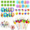 Cocktail Accessories for Drinks, 80 Pcs Cocktail Party Decorations with Cocktail Umbrellas Cocktail Straws Sparkler Sticks for Party Decoration, Cake Toppers, Bar, Birthday, Picnics, Beach