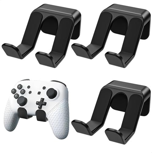 xiruiubao Support Manette Mural, Porte Manette ps5, Support Mural pour Manettes de Jeu Compatible avec PS3/PS4/PS5/Xbox/Switch & Casque, Accessoires Gaming, 3 Pièces