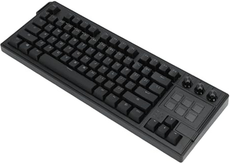 Plyisty USB Wired Mechanical Tastatur, 75% 78 Taste Layout Red Switch RGB RGB Heiße Twap -Tastatur mit 6 LCD -programmierbaren Tasten und 3 Knöpfen für PC -Spiele (Black)
